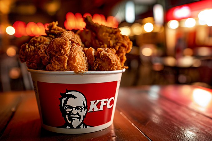 Publicity Photography: "KFC" Bucket of Chicken, Backlit, Retro Neon Lighting, shot with Panasonic Lumix DC-GH5