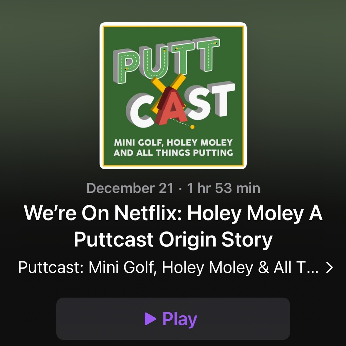 Putt Cast (@puttcastmini) on Twitter photo With <a href="/holeymoleyabc/">Holey Moley</a> now on <a href="/netflix/">Netflix</a>, we thought it was a good time to revisit <a href="/tomrloftus/">Tom Loftus 🏰 ⛳️ 🎧</a> and <a href="/accountingninja/">May The Leopards Eat Your Face</a> 's episodes and take a walk down memory lane. Give it a listen as you travel around for the holidays! #podcast #minigolf #holeymoey With <a href="/holeymoleyabc/">Holey Moley</a> now on <a href="/netflix/">Netflix</a>, we thought it was a good time to revisit <a href="/tomrloftus/">Tom Loftus 🏰 ⛳️ 🎧</a> and <a href="/accountingninja/">May The Leopards Eat Your Face</a> 's episodes and take a walk down memory lane. Give it a listen as you travel around for the holidays! #podcast #minigolf #holeymoey