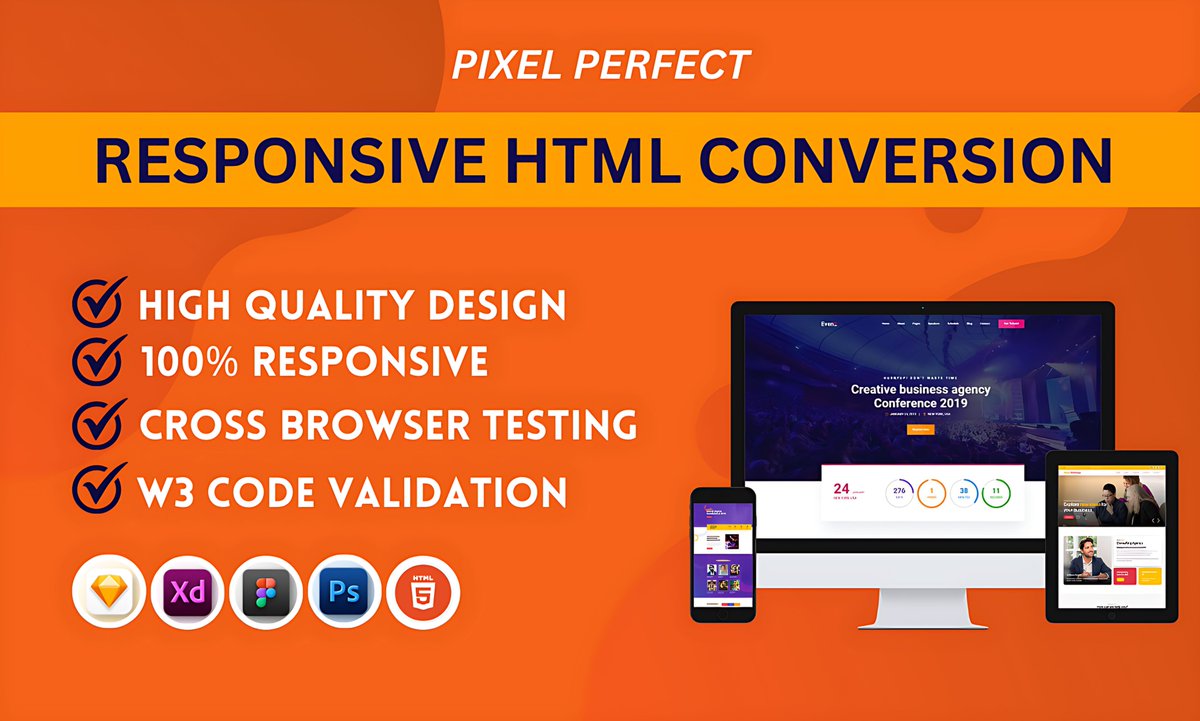 Transform visions into reality! Offering expert HTML, PSD, and XD to HTML conversion on Fiverr. Elevate your design to a functional masterpiece. Let's bring your ideas to life! 🎨💻 visit my service: fiverr.com/s/R6mB92 #FiverrServices #WebDesignMagic #HTMLConversion