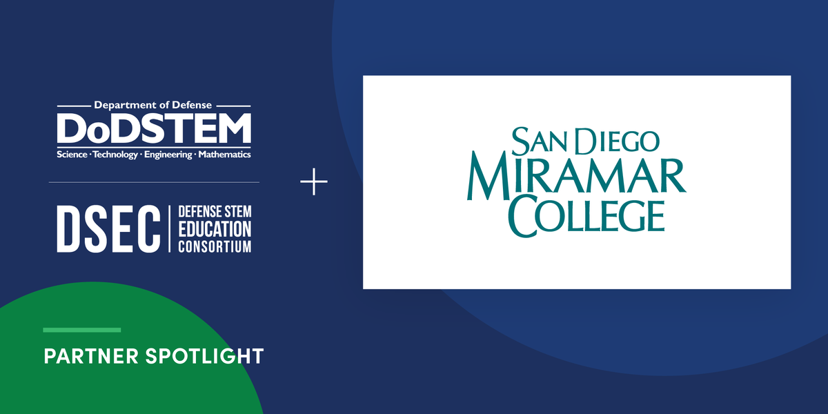 DoW_STEM's tweet photo. Partner Spotlight 🌟 @SDMiramar provides biotechnology and supply chain courses each semester to train the future workforce for in-demand careers. Miramar College also provides students with hands-on STEM internships with local companies https://t.co/RBN1ymd5Wi #DSECPartner https://t.co/Q3cfOngwCh