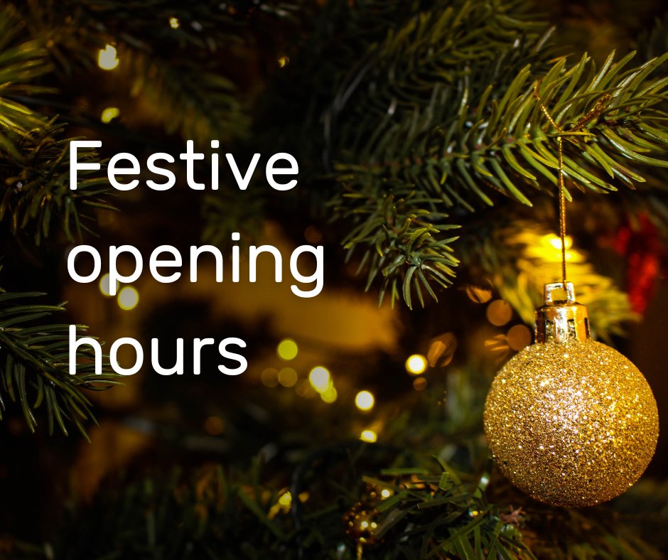 While essential services will run as usual over the festive period, some health and social care services will close today (Friday 22 December) at 2:30pm. 

For detailed festive opening times, check our website.
renfrewshire.hscp.scot/FestiveHours