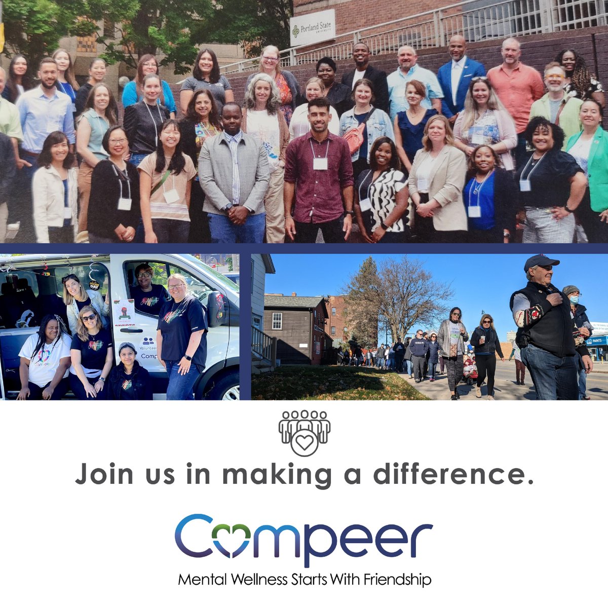 Compeer International is a non-profit that uses their proven model of mental health support through meaningful friendships with others. Donate today using the link compeer.org/donate/.