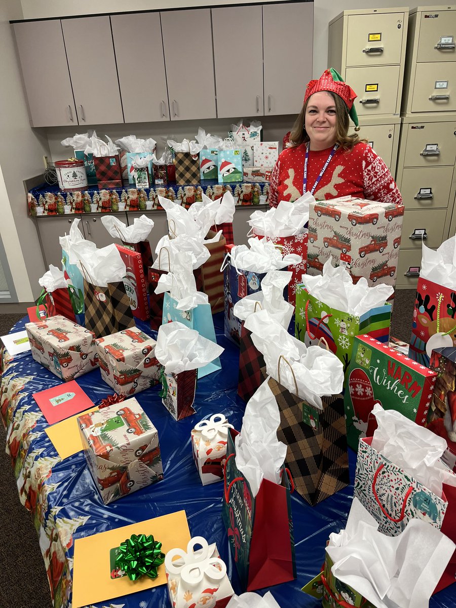 The elf in charge did a fabulous job getting the present table wrapped and ready!