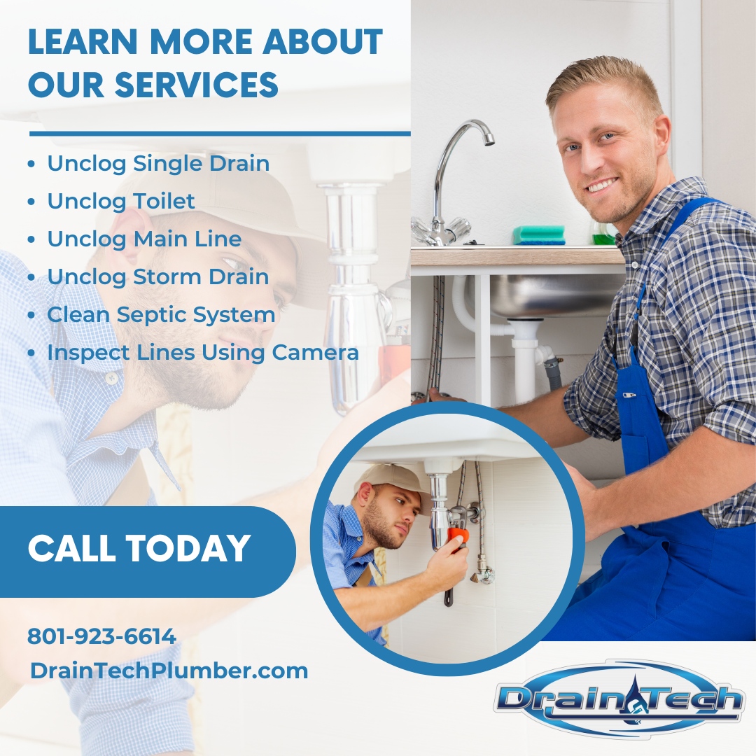 DrainTech3's tweet image. If you have a drain problem, we have a solution.

Your #DrainExperts serving Northern Utah with 24/7 emergency service. 
Call us today!
801-923-6614
Book us instantly online at DrainTechPlumber.com

#DrainTech #DrainCleaning #CloggedDrain #CleanSeptic