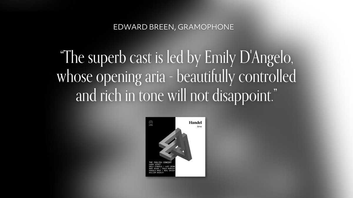 Edward Breen's July review of our Serse recording is one of @GramophoneMag's Recordings of the Year. Warm words much appreciated. 'The superb cast is led by Emily D'Angelo, whose opening aria - beautifully controlled and rich in tone will not disappoint.' prestomusic.com/classical/prod…