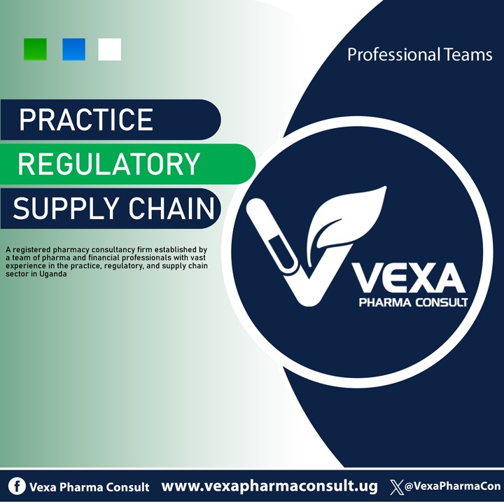 @VexaPharmaCon a registered pharmacy consultancy firm established by a team of pharma and financial professionals with vast experience in the practice, regulatory, and supply chain sector in Uganda