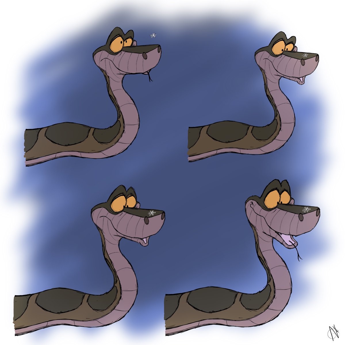 Happy Winter Sssssolsssticce everyone and happy Friday, and the very happiest of holidays as well! Snow doesn’t really happen in this jungle, but a single snowflake fell in jussst the right place. Hehe Kaa’s not sure what to make of it, but he seems a bit amused at the least😊