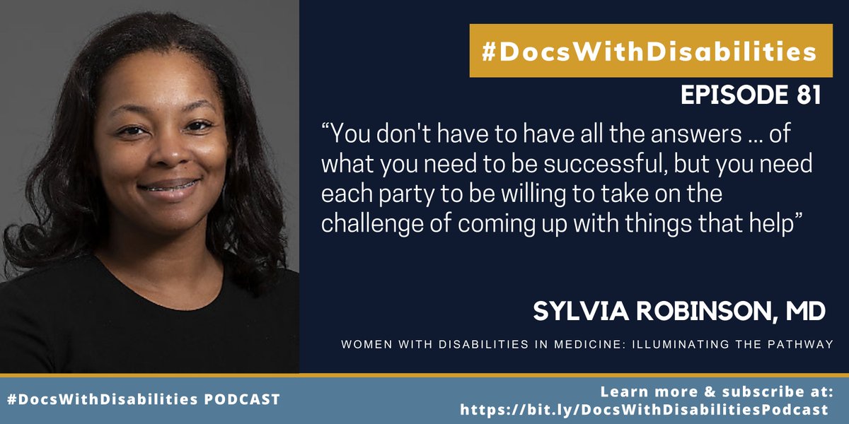 In Episode 81, Dr. Sylvia Robinson explains that accessibility is a shared responsibility and an ongoing commitment. The burden of determining reasonable accommodation should not rest solely on the learner.

👉 bit.ly/DWDI_Podcast_E…
#AccessIsLove #MedEd #DocsWithDisabilities