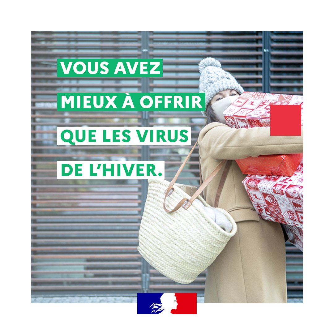 [#Prévention] A l'approche des rassemblements familiaux et amicaux pour les fêtes, la #vaccination et l'adoption des #GestesBarrières par tous sont essentielles, notamment le port du masque en cas de symptômes, dans les lieux fréquentés et en présence de personnes fragiles