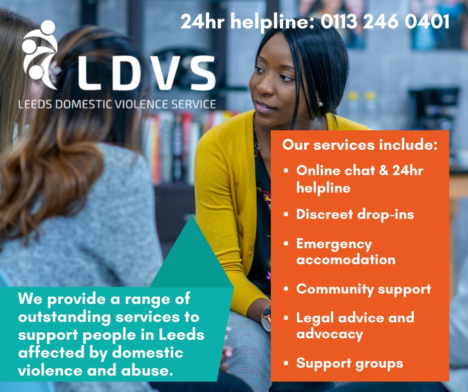 We provide a range of services for people in Leeds affected by domestic violence and abuse. To learn more, visit our website: ldvs.uk For support or advice, call our helpline: 0113 246 0401 #LDVS #DomesticViolence #Leeds