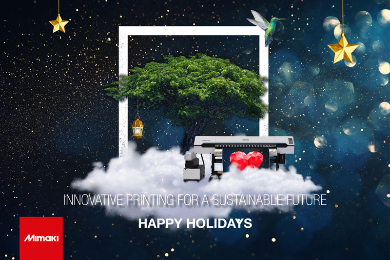 Wishing you a festive holiday season from Mimaki Europe! 🎄✨ Cheers to innovative printing for a sustainable future! Happy Holidays! 🌟🌍 #Mimaki #DigitalPrinting #Sustainableprinting