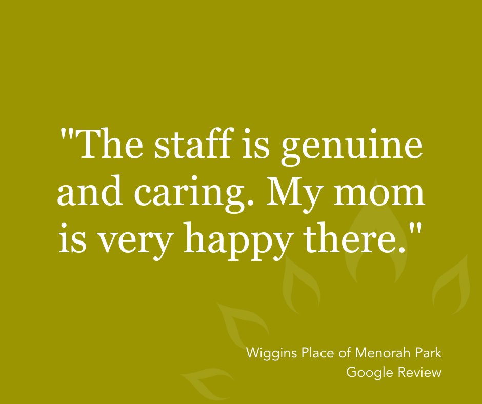 We love hearing from our tenants and their families! 😄 Have you or a loved one had a great experience at Wiggins Place? Tell us about it.👉 bit.ly/3vnNbmb #Testimonial #SeniorLiving #AssistedLiving #MenorahPark #ExcellenceInCaring