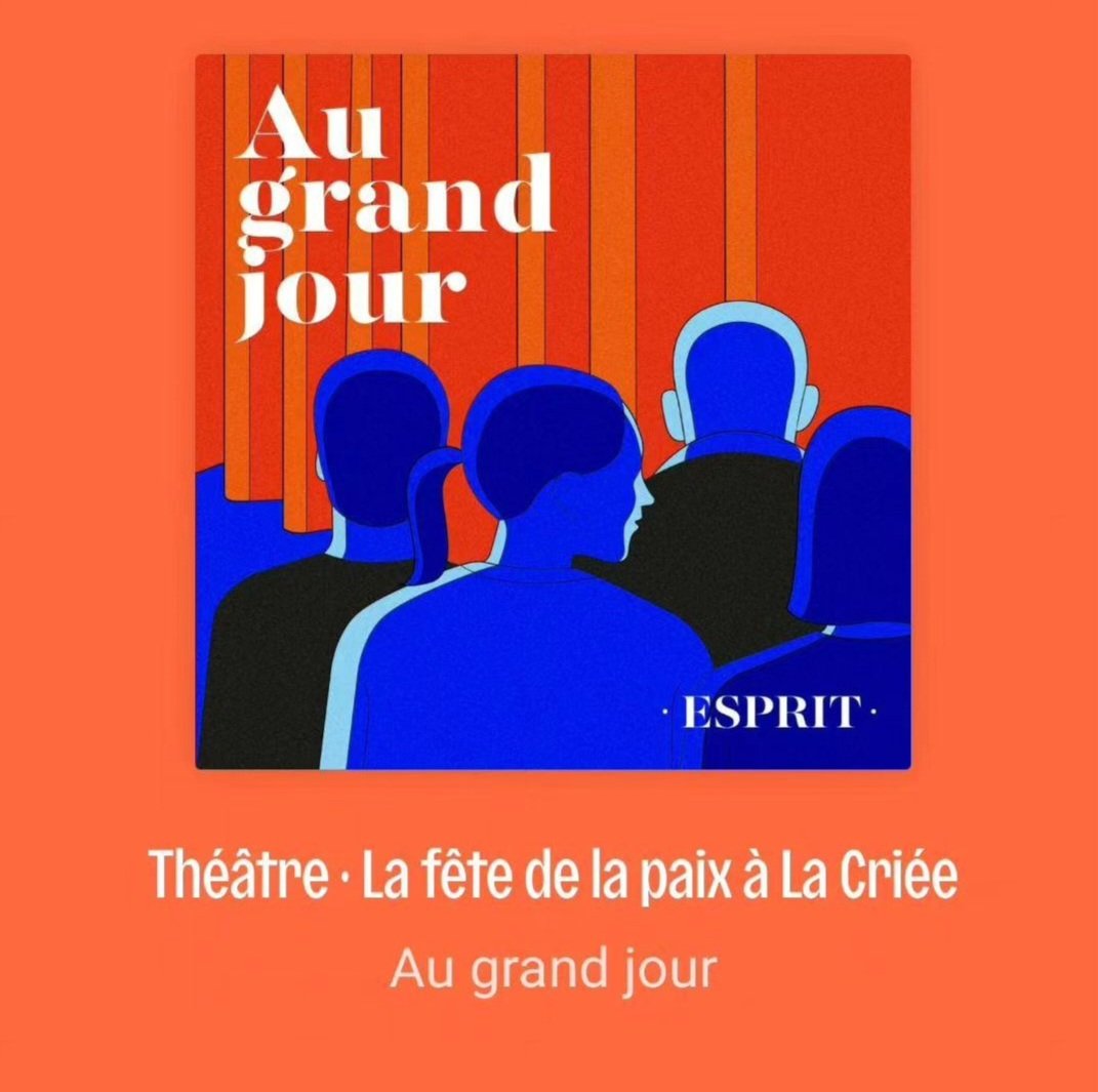 Emmanuelle Saulnier-Cassia (@saulniercassia) on Twitter photo 3ème podcast #Théâtre dans la série Au grand jour <a href="/RevueEsprit/">Revue Esprit</a> : entretien avec Robin Renucci <a href="/theatrelacriee/">La Criée - Théâtre national de Marseille</a> à Marseille pour A la paix ! inspiré de La paix d'Aristophane esprit.presse.fr/podcast/episod… 3ème podcast #Théâtre dans la série Au grand jour <a href="/RevueEsprit/">Revue Esprit</a> : entretien avec Robin Renucci <a href="/theatrelacriee/">La Criée - Théâtre national de Marseille</a> à Marseille pour A la paix ! inspiré de La paix d'Aristophane esprit.presse.fr/podcast/episod…