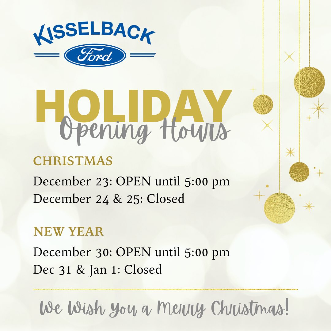 From our entire @KisselbackFord family, Merry Christmas and Happy New Year!