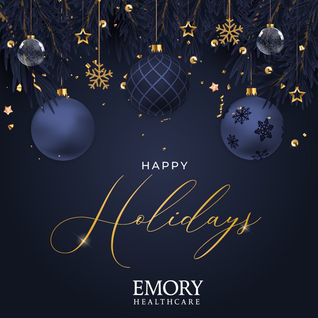 Emory Healthcare wishes everyone and their loved ones a safe, healthy and happy holiday season! #HappyHolidays