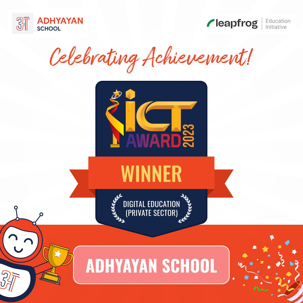 renditangisu's tweet image. 🏆 Exciting News! 
Adhyayan School is the proud winner of the &quot;Digital Education ICT Award 2023 (Private Sector)&quot;​ at the Biggest Tech Award of Nepal - ICT Award! 🚀 

This victory celebrates our dedication to design thinking and technology in education.​ 

#ICTAward2023 #Winner