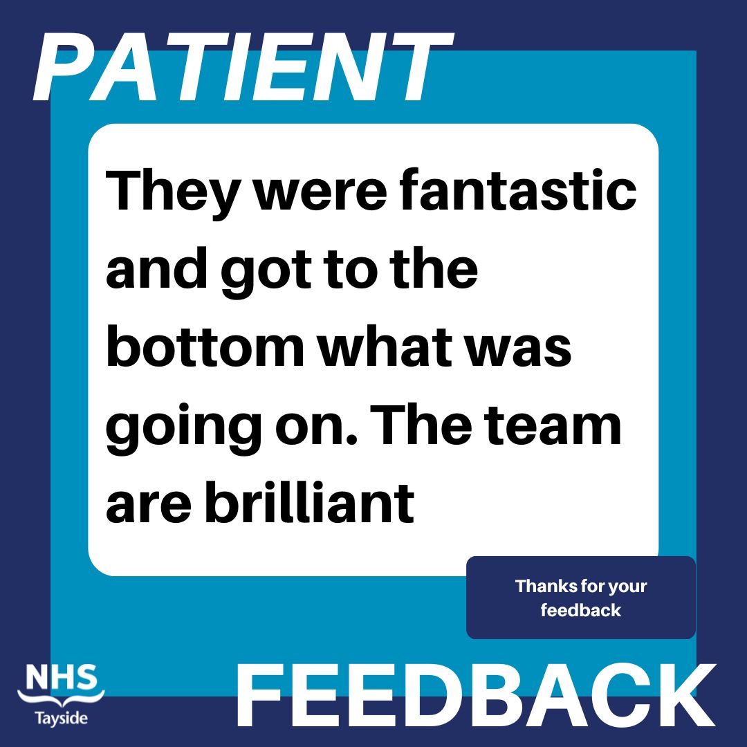 Thank you to Kate Duthie for sharing this with us. I would like to say a big thank you to the staff in the emergency department at Ninewells Hospital who took care of my mum. They were fantastic and got to the bottom what was going on. The team are brilliant. Thank you
