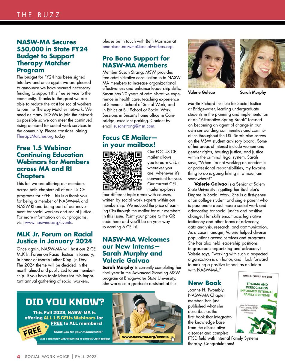 congratulations to BSW senior Valerie Galvao for being featured in the NASW-MA "Voice" newsletter! Valerie is a first-generation college student who is passionate about advocating for social justice through her internship at NASW. Advocacy opportunities at votervoice.net/NASWMA/BlogPos…