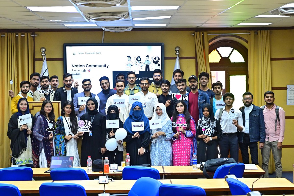 CodeAshing's tweet image. Thrilled to be part of the Notion SMIU Community launch! 🚀 Thanks to Aisha Riaz &amp;amp; Dua Hamza for a fantastic event. Special shoutout to Muhammad Shakir for insights on Notion&apos;s magic. Bonus: attendees scored free Notion Premium &amp;amp; cool stickers! Kudos to the team! 🙌 #NotionLaunch