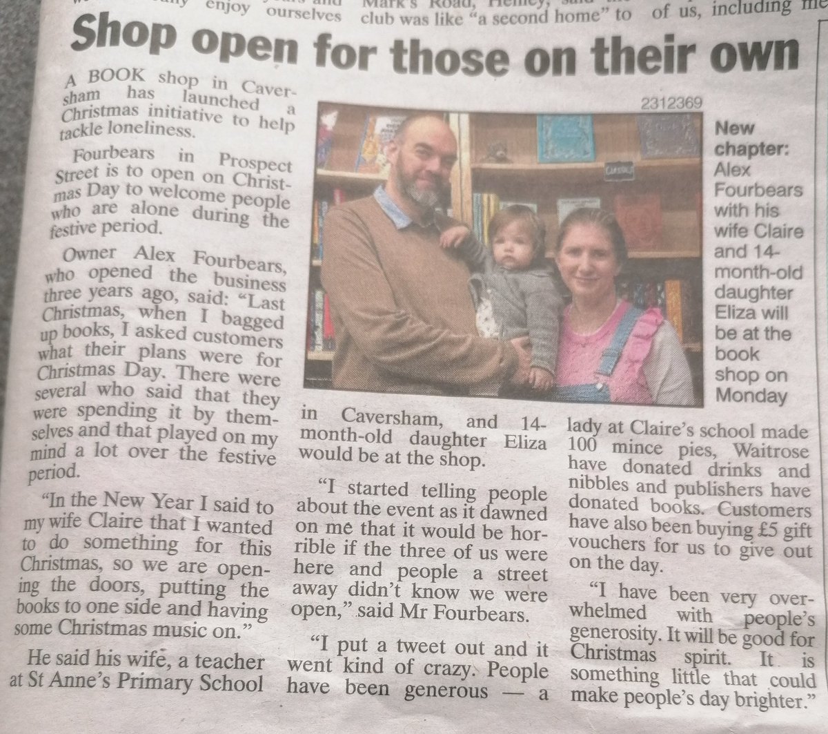 @FourbearsBooks - bookseller hero!! 🥰🎄🎅🏅 Cheers to @henleystandard xx