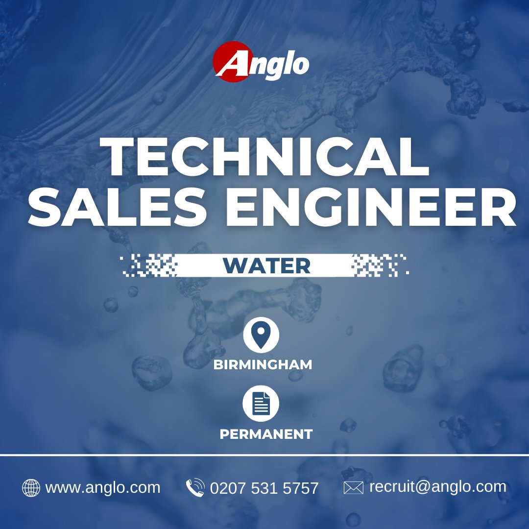 🚨New Job🚨

Our client, a specialist water treatment company is seeking a Technical Sales Engineer to work on their Midlands operations.

Apply below or contact Julian Taylor to discuss the role in more detail.

🔗 anglo.com/water-utilitie…

#waterindustry #waterjobs #recruitment