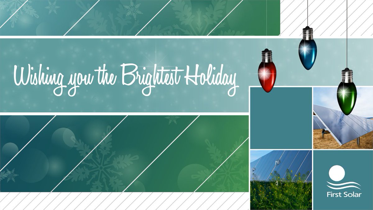 FirstSolar's tweet image. Wishes for a happy holiday season to all! We celebrate yet another productive year focused on leading the world’s sustainable energy future. Over the next few weeks, we will be sharing some of our #ICYMI highlights from 2023. Enjoy the read! #LookingBack