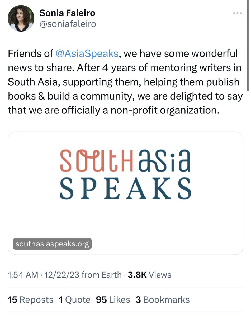 Such exciting news. Check out our site here. southasiaspeaks.org