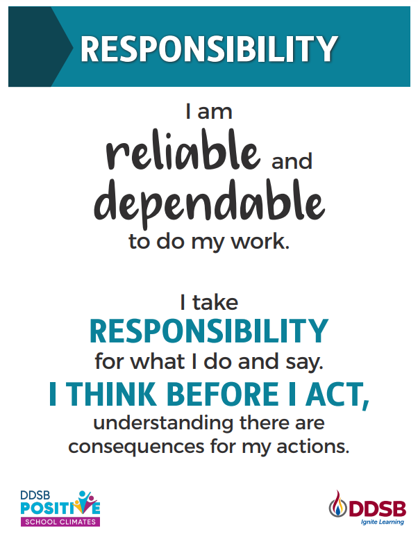 The Character Trait for January  is Responsibility <a href="/DDSBSchools/">Durham District School Board (DDSB)</a>