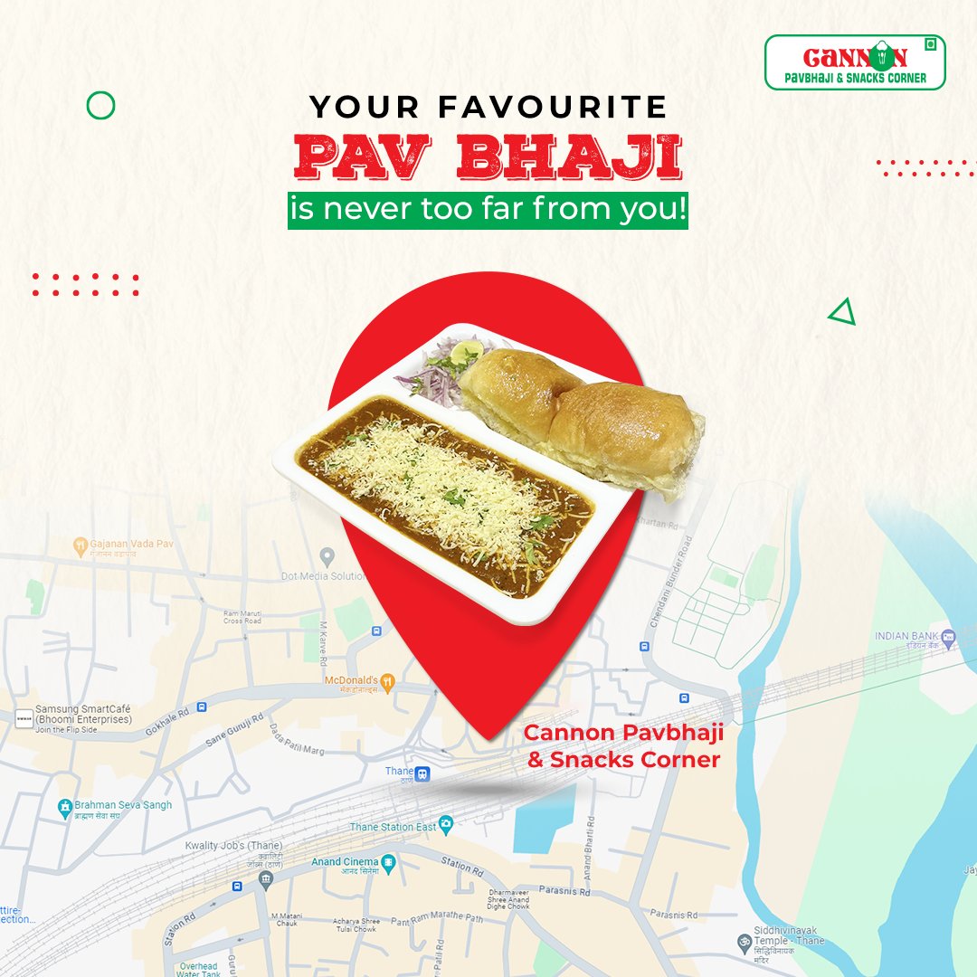 How far would you go for your favourite 𝘗𝘢𝘷 𝘉𝘩𝘢𝘫𝘪? 😍

#Cannon #CannonPavbhaji #Cheese #Paubhaji #SpicyFoodie #VegDishes #Veg #AffordableFood #Cheese #CannonDishes #CannonFood #Foodilicious #Tasty #Thanefoodie #Thanekar #ThaneStation #Thanecity