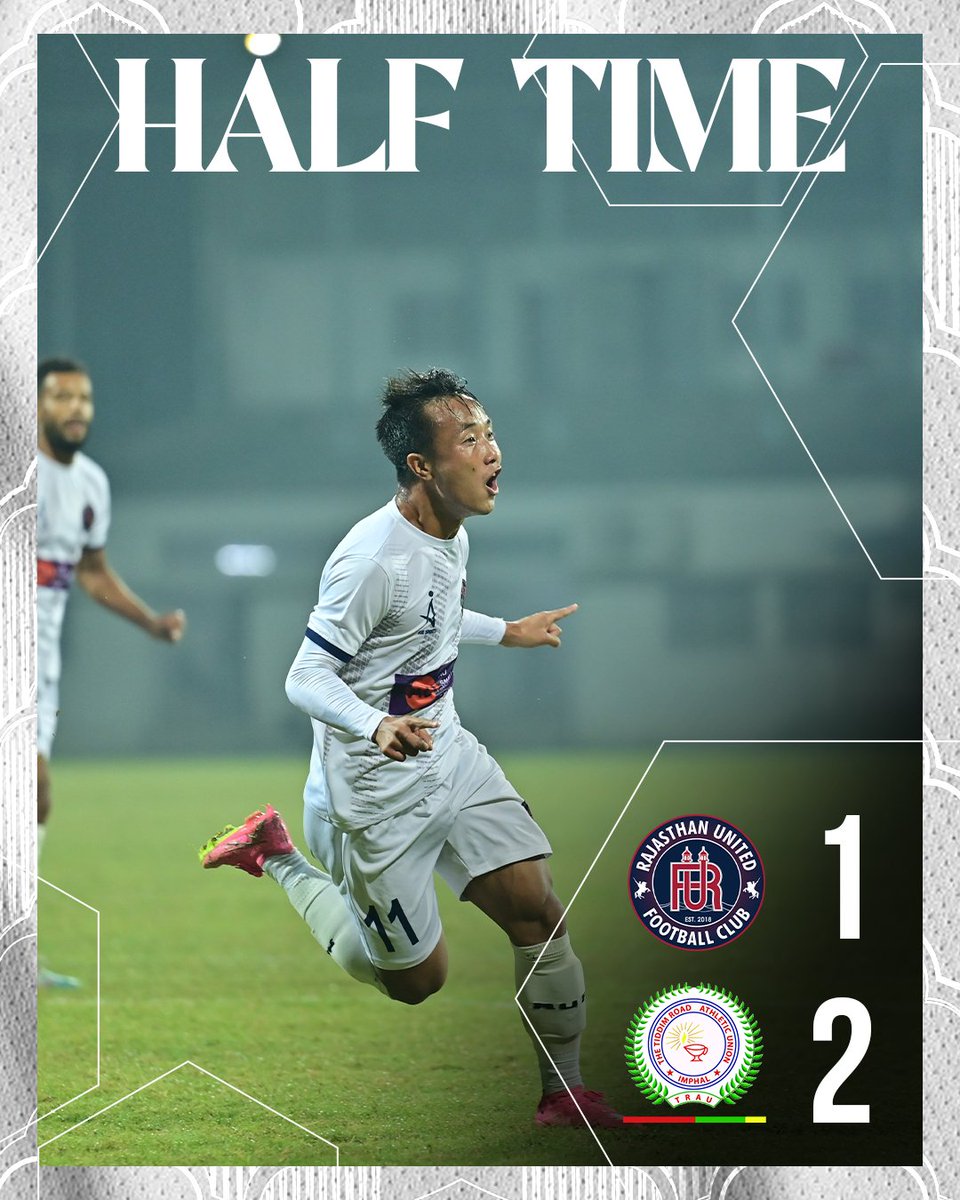 Half-Time in Kalyani. ⌛ RUFC 1️⃣ - 2️⃣ TFC #abkhelegarajasthan 🦾 #indianfootball ⚽ #RUFC ⭐ #DesertWarriors ⚔️ #HeroILeague 🏆