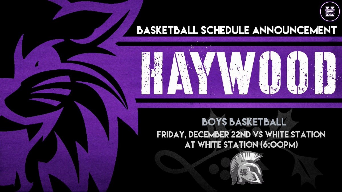 HAYWOOD TOMCATS BASKETBALL 🏀 | David Gerlicki Memorial Invitational 🆚 | White Station Spartans 📆 | Friday, 12-22-23 ⏰ | 6:00PM 📍 | White Station High School 🎟️ | $10 Cash 📊 | @haywoodtomcats