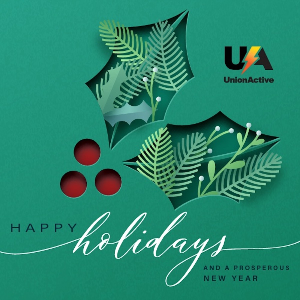 UnionActive (@unionactive1) on Twitter photo Happy Holidays from <a href="/unionactive1/">UnionActive</a>. Our offices will be closed on Monday, December 25th in observance of the Christmas Holiday. Happy Holidays from <a href="/unionactive1/">UnionActive</a>. Our offices will be closed on Monday, December 25th in observance of the Christmas Holiday.