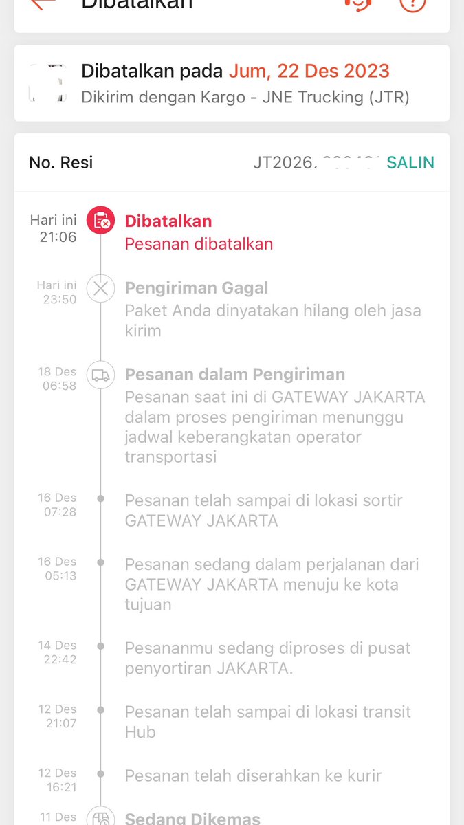 salsabellaa's tweet photo. @JNECare baless minn, ini gmn nunggu Hampir 2 minggu gak sampe, sekarang barang hilang, barang jutaan! Pesanan org! Walaupun uangnya diganti sy gamau, sy mau pesanannya! Itu orderan org! Udh nunggu lama! Tlp jne tiap hari yg angkat ky bot, pulsa abis ratusan ribu respon gajelas https://t.co/ds1ICRGPVC