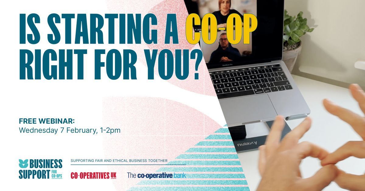 ⭐ CALLING ALL START-UPS! ⭐ Are you looking for a more collaborative, ethical and democratic approach to doing business? 👀 ✅ Join this FREE webinar on 7 Feb 2024 to discover if starting a co-op is right for you. Sign up and save the date! 👉 buff.ly/3ZzCihs 🤩