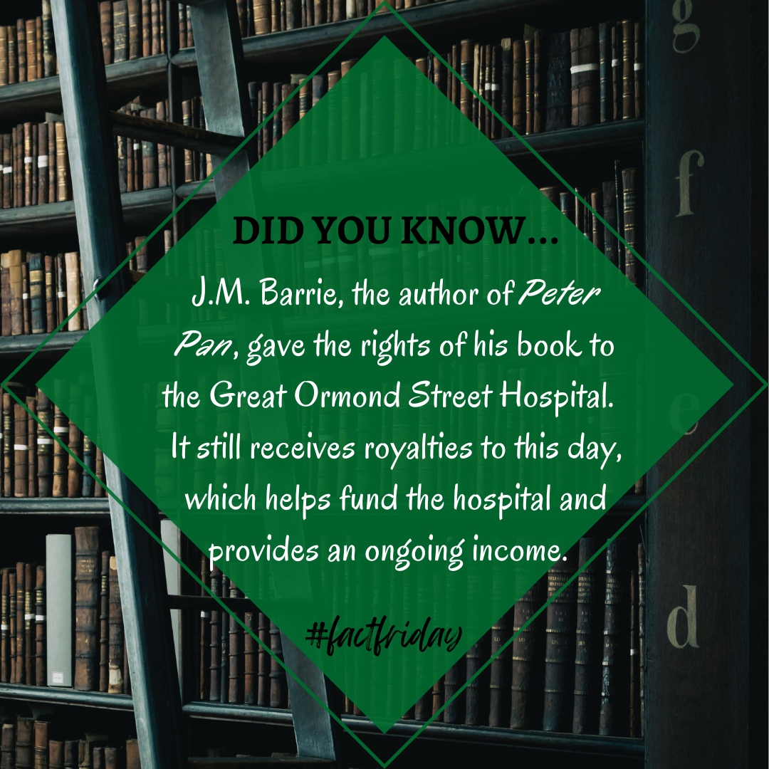 We've got a feel-good fact for you that will make you like Peter Pan that much more. Isn't it lovely to see what you can do with your work? 

#factfriday #peterpan #philanthropymatters #publisherslife #givingback #authorfacts #writerscommunity