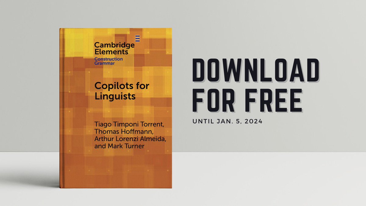 #AI chatbots 🤖 are a hot topic 🔥 But what if we shift the conversation from what they can do with language to what they can do for the Linguist? That’s the topic of our new @CambUP_LangLing book Copilots for Linguists: AI, Constructions, and Frames. DOWNLOAD FOR FREE 🧵👇