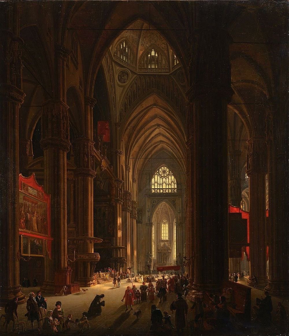 Procession in the Milan Cathedral, 1817, Italy 🇮🇹 -Giovanni Migliara