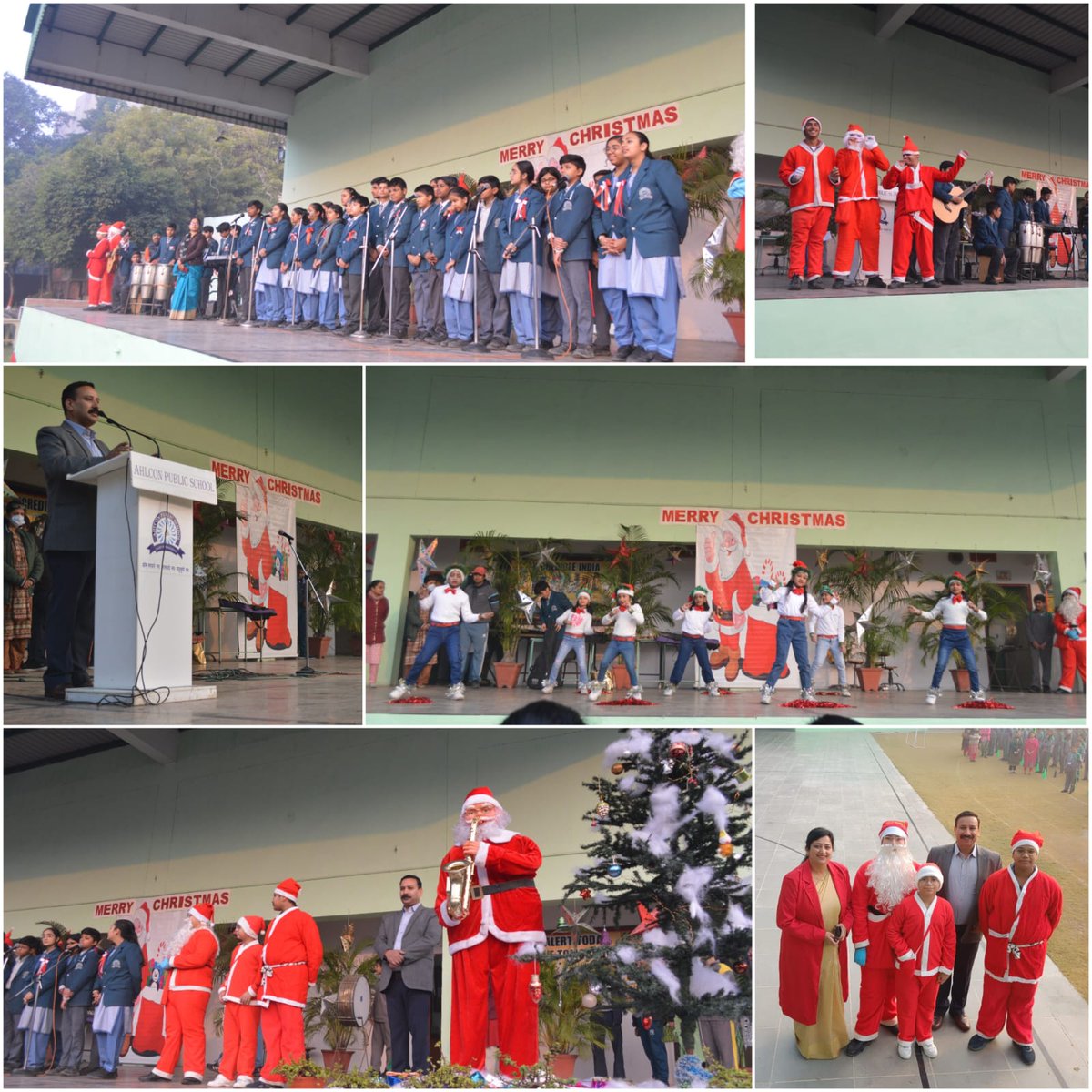 Christmas Extravaganza at #AhlconPublicSchool! Reflecting on the season of joy, students showcased scintillating dance performances, and the atrium echoed with the melodious Christmas carols sung by the students. A celebration filled with happiness and merriment! Merry Christmas