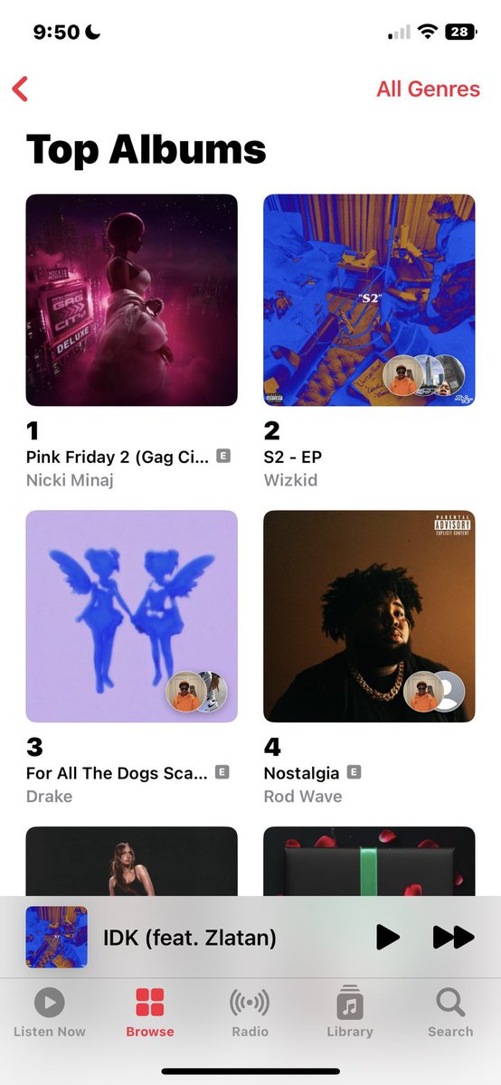 Wizkid's Soundman Volume 2 is no. 2 on US Apple Music. It is the joint highest charting African album on US Apple Music alongside Davido's Timeless and Burna Boy's I Told Them.