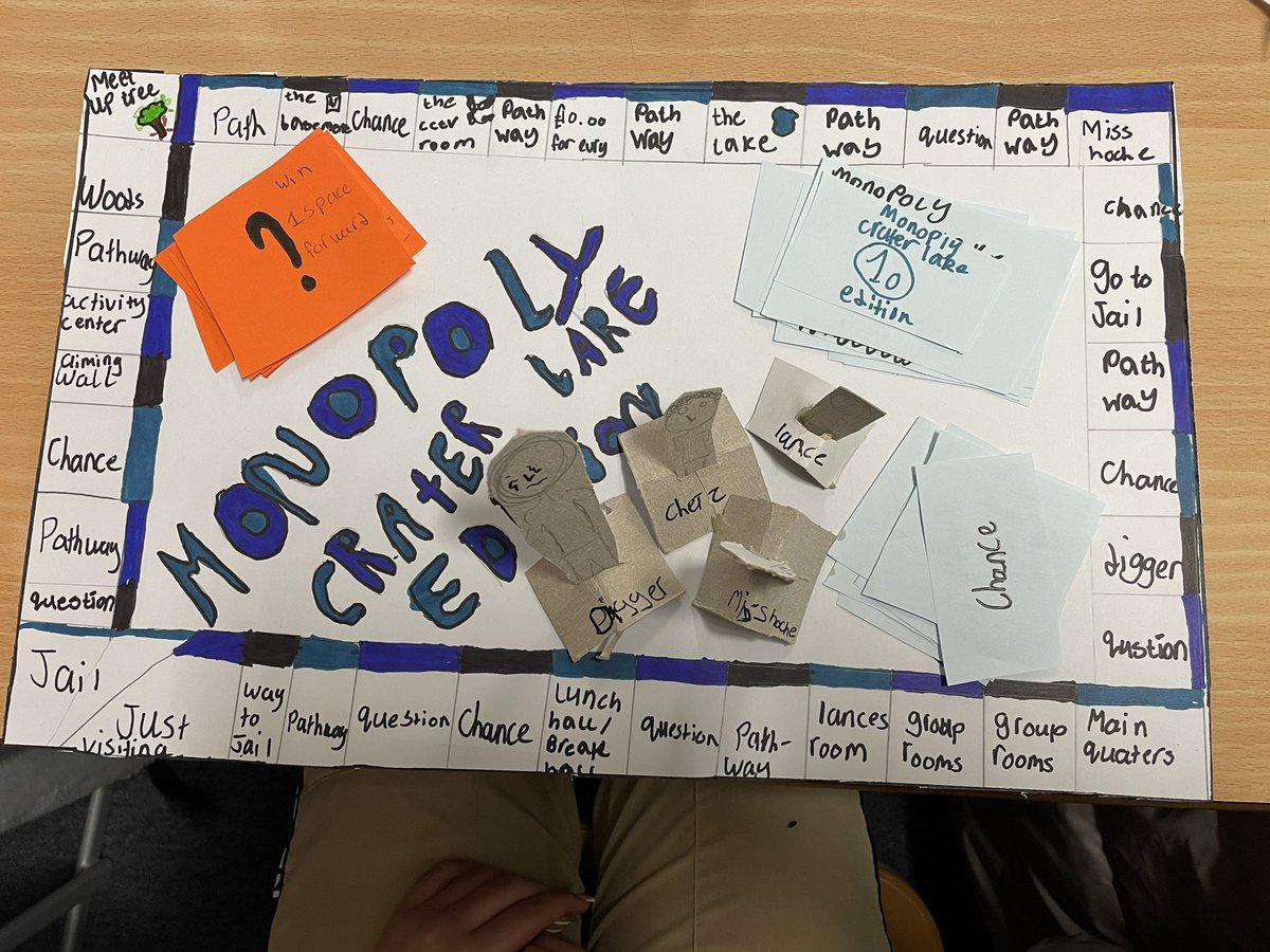P7 celebrated the end of Crater Lake by creating themed board games! They can’t wait to borrow the sequel, <a href="/JenniferKillick/">Jennifer Killick</a> <a href="/literacyfor_ALL/">Literacy for ALL</a> #playistheway