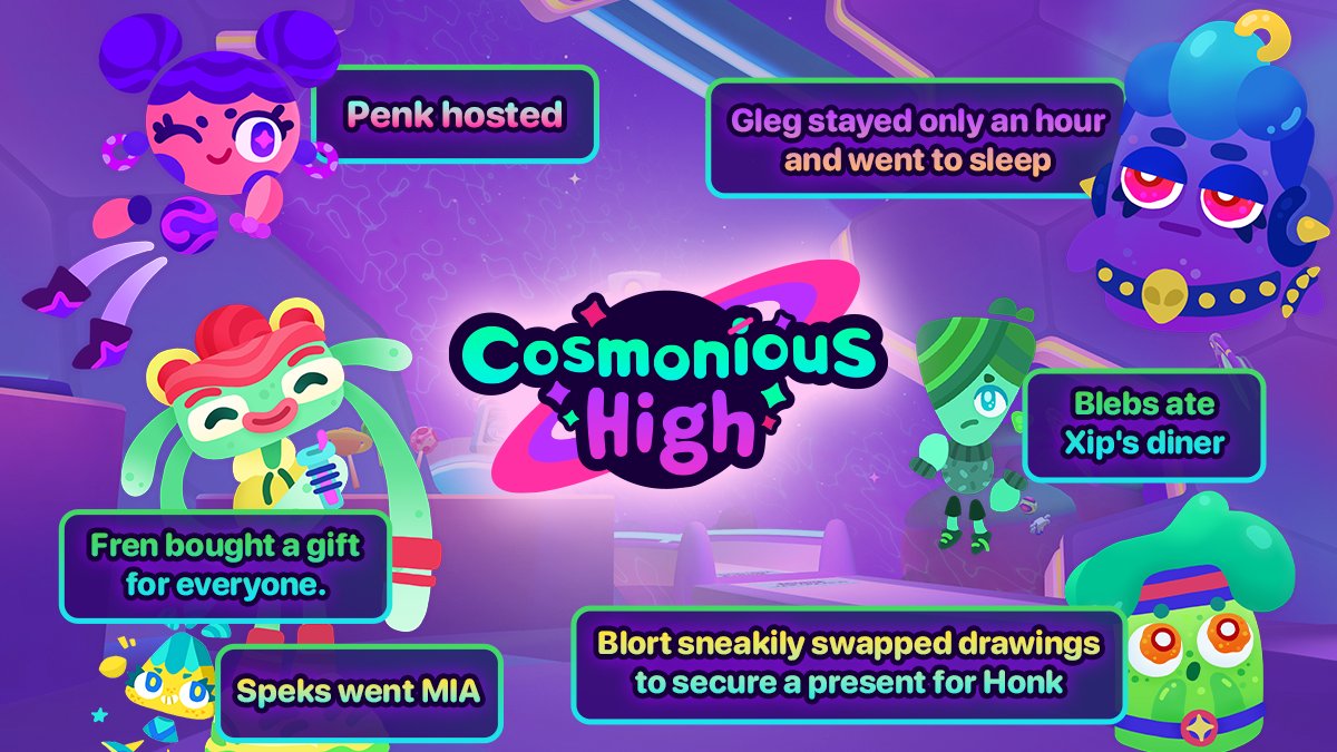 CosmoniousHigh's tweet image. Do you know who enjoys the Festive Season most in Cosmo High? It’s actually all of them 🤗

Check out the Highlights of the Cosmonious High Holiday Night 🌟