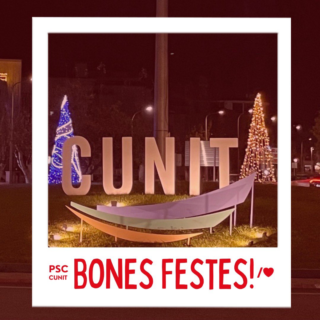 psccunit's tweet image. Us desitgem molt bones festes! 

Cunitencs i cunitenques, gaudiu molt de les vostres famílies, d’aquests dies tan especials, i del nostre poble.