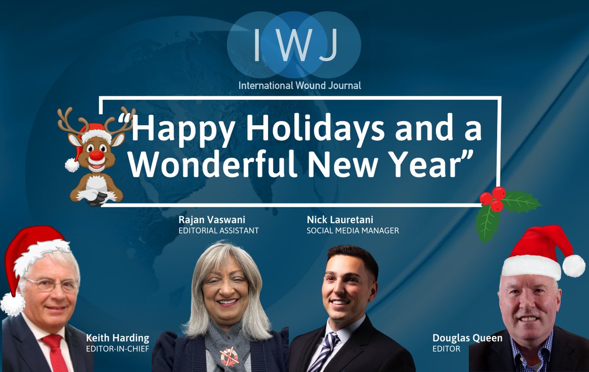 Wishing everyone a wonderful holiday season from the editorial team at the International Wound Journal. #MerryChristmas #HappyHolidays #HappyNewYear