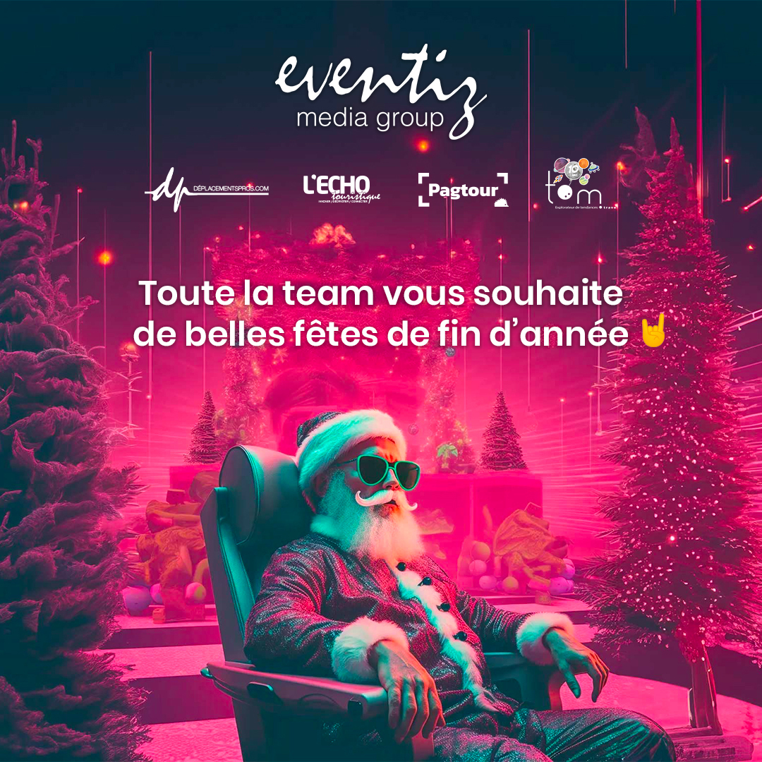 Toute l'équipe d'Eventiz Media Group vous souhaite d'excellentes fêtes de fin d'année ! 🎉🎄🎁
Que cette nouvelle année soit remplie de succès, de rencontres enrichissantes et de moments exceptionnels ✨
Un immense merci à vous tous pour votre soutien tout au long de 2023 🫶