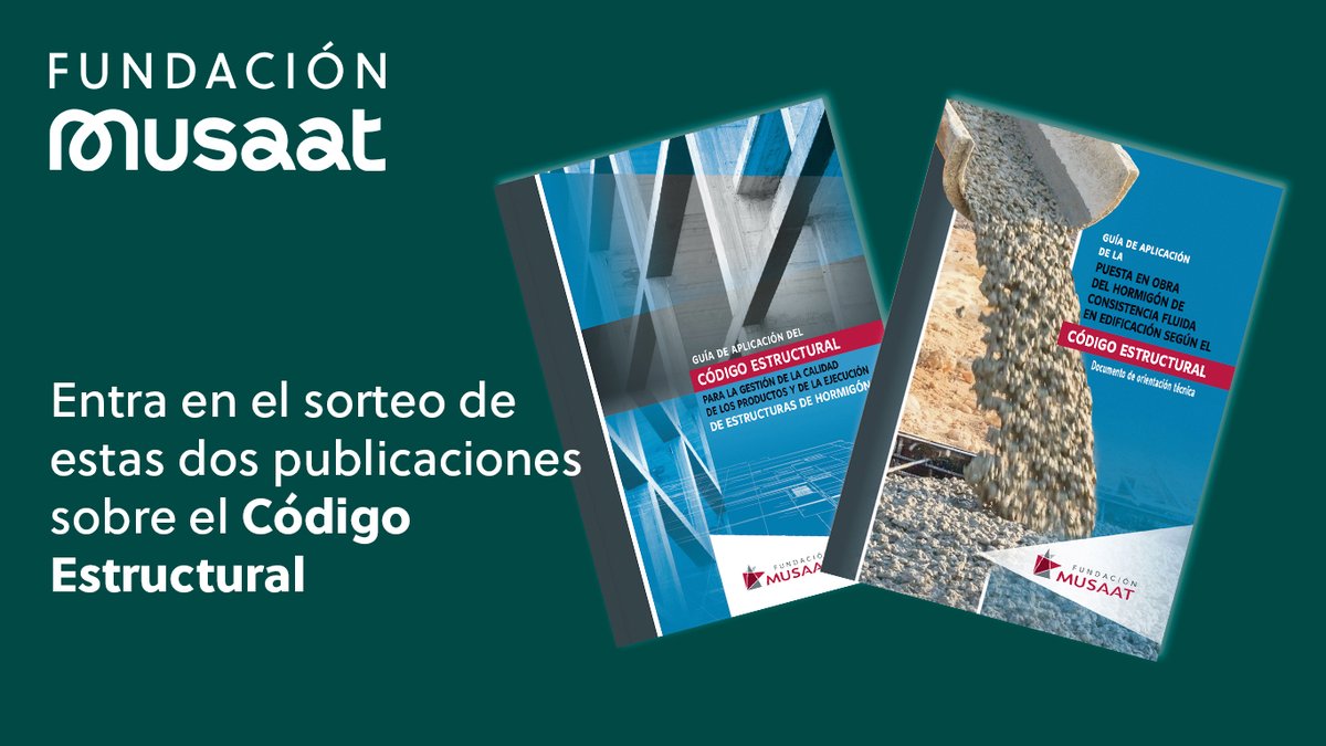 Fundación Musaat (@fundacionmusaat) on Twitter photo SORTEO de estas dos publicaciones sobre el Código Estructural en papel. ¿Qué debes hacer para participar?
👉🏼Sigue a <a href="/FundacionMusaat/">Fundación Musaat</a>
🔄Comparte esta publicación
➕Aumenta tus posibilidades de ganar participando en nuestro Linkedin.
Conoceremos a los ganadores el 28 de diciembre SORTEO de estas dos publicaciones sobre el Código Estructural en papel. ¿Qué debes hacer para participar?
👉🏼Sigue a <a href="/FundacionMusaat/">Fundación Musaat</a>
🔄Comparte esta publicación
➕Aumenta tus posibilidades de ganar participando en nuestro Linkedin.
Conoceremos a los ganadores el 28 de diciembre