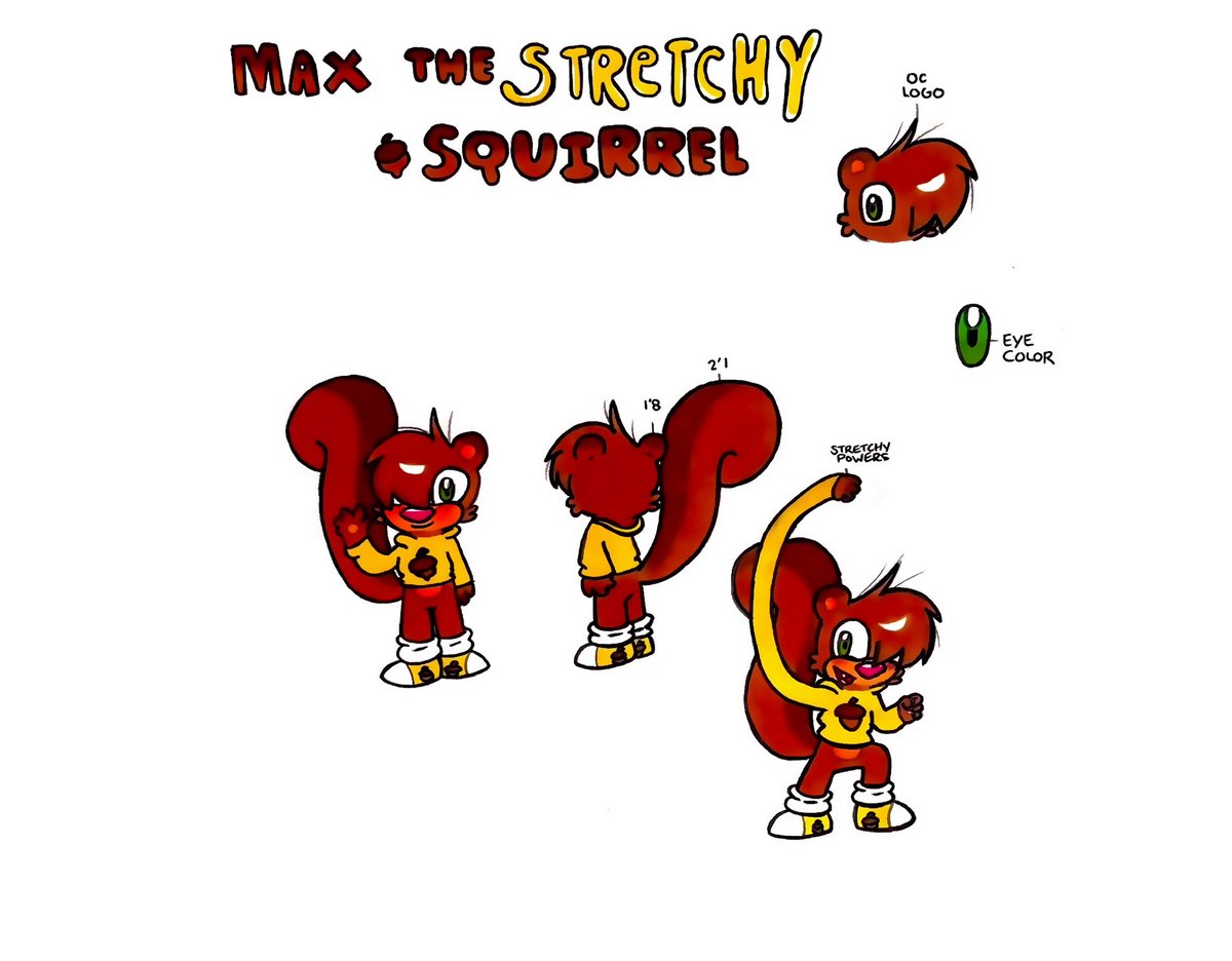 StretchyMax's tweet image. Stretchy Squirrel 🐿️  OC Reference Chart