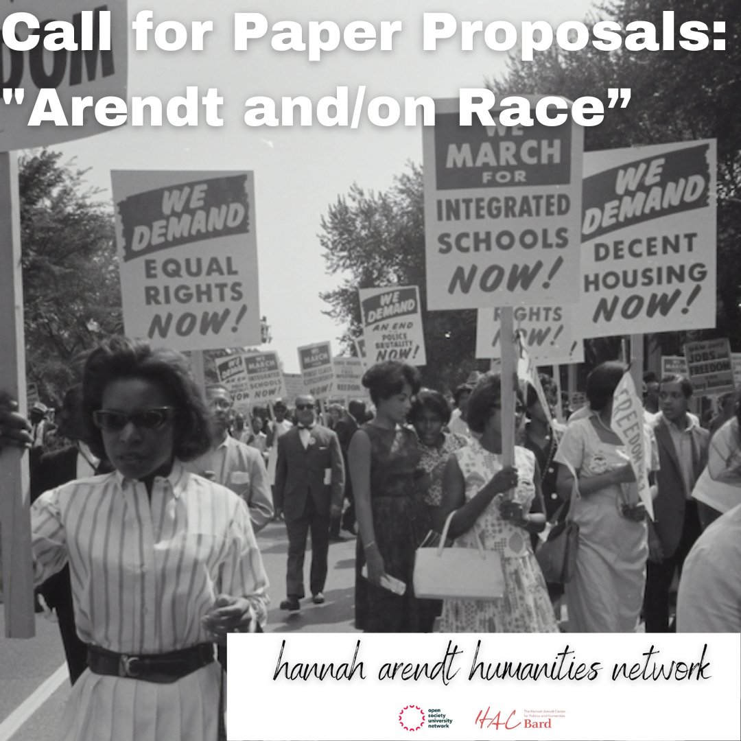 The Hannah Arendt Humanities Network invites proposals for papers to be considered for a new edited volume exploring Hannah Arendt's engagement with race and racial thinking. HAHN invites OSUN scholars to contribute to this call for paper proposals by 2/1: docs.google.com/forms/d/e/1FAI…