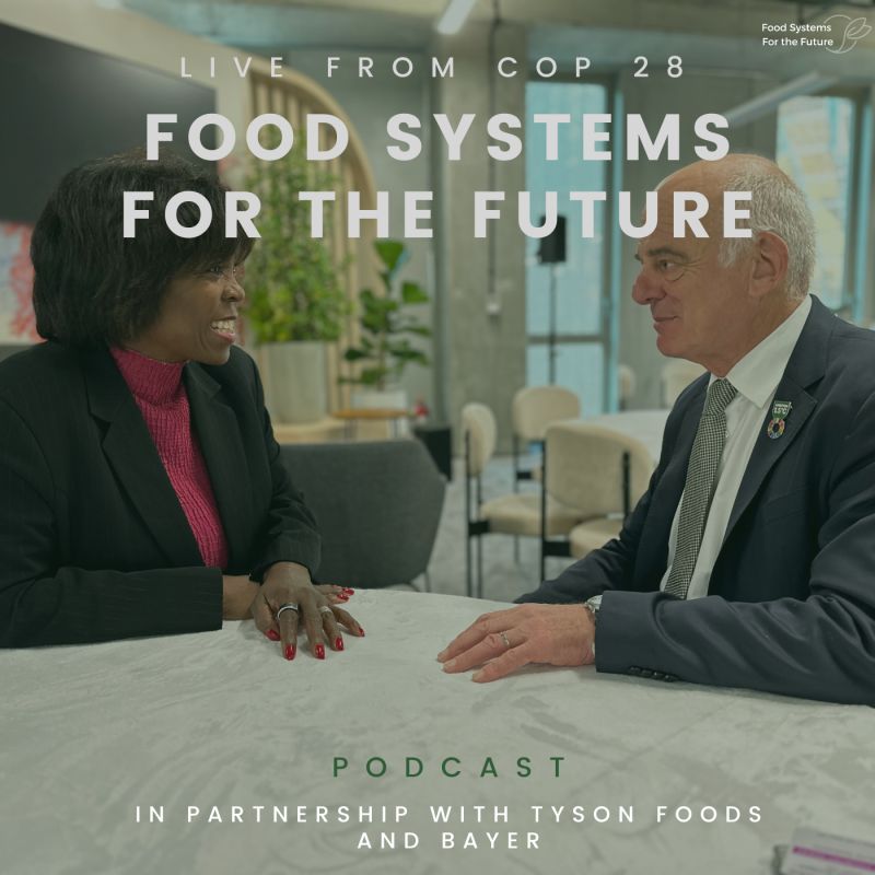 Delighted that @TheFSFInstitute Founder & Ambassador @Ertharin1 met with our Strategic Director Sir @davidnabarro during #COP28 to discuss the significance of #food in the context of #climate change. Listen to the podcast at podcasters.spotify.com/pod/show/food-…