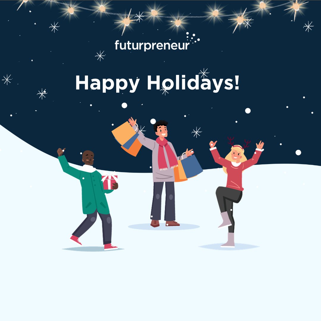 ⛄ To our amazing #Futurpreneur community: Your support and inspiring entrepreneurial spirit has been like rocket fuel powering #Canadian prosperity. 🚀🍁  We wish you a joyful and safe #holidayseason and much success in the #newyear! 🎊 💚 #Entrepreneurship #YoungEntrepreneurs