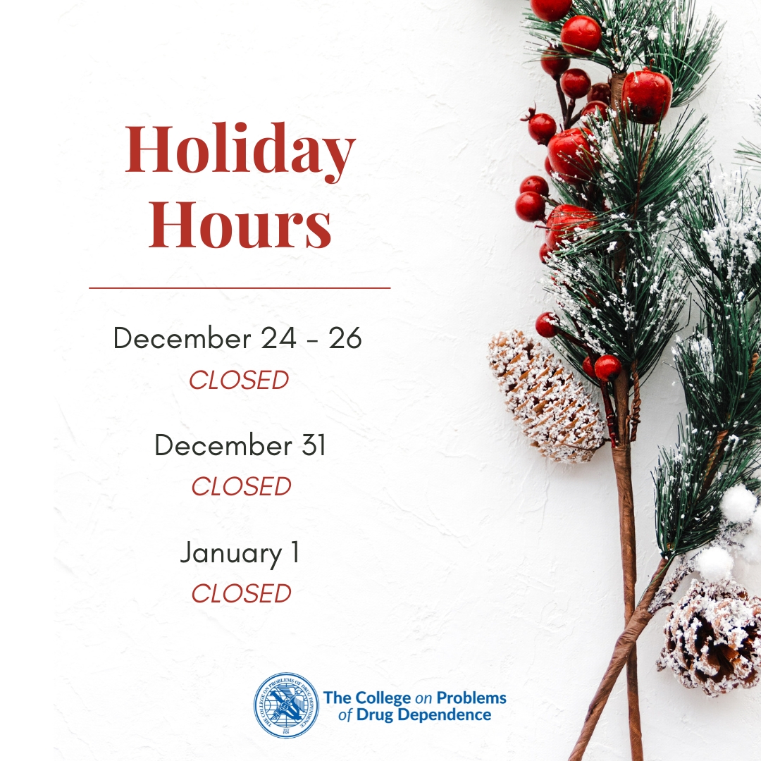 Happy Holidays from CPDD! The CPDD Executive Office will be closed on Monday, December 25, Tuesday, December 26 and Monday, January 1 for the holiday break. Normal business hours will be in effect on all other days.